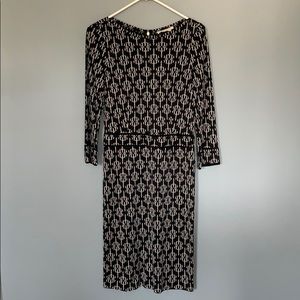 Tory Burch Geometric 3/4 Sleeve Dress